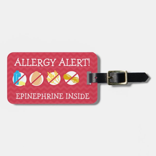 Mehrfacher Nahrungsmittelallergie-Alarm-Umbau für Gepäckanhänger (Vorderseite horizontal)