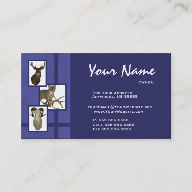 Mehrfaches Tierblau der taxidermy-Visitenkarte-~D2 Visitenkarte (Vorderseite)