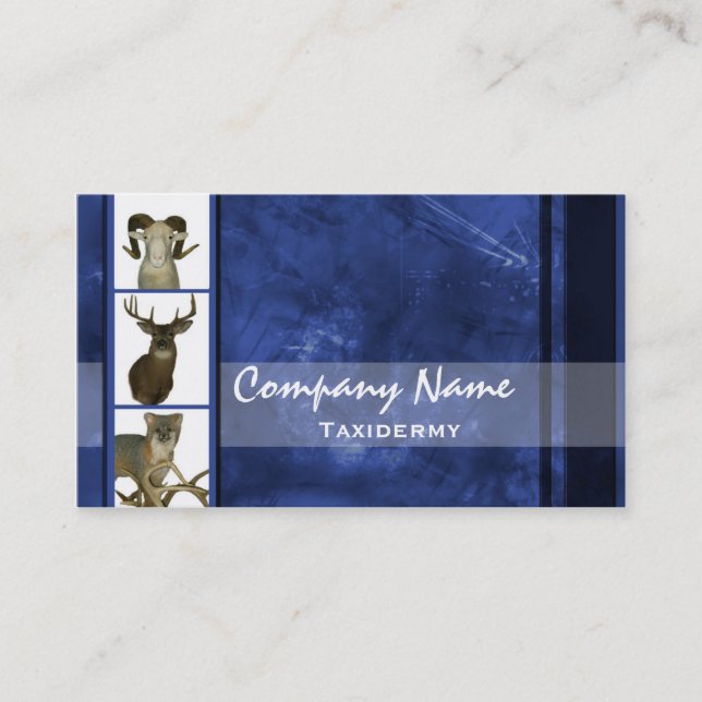 Mehrfaches Tiertaxidermy-Visitenkarten ~ Blau Visitenkarte (Vorderseite)