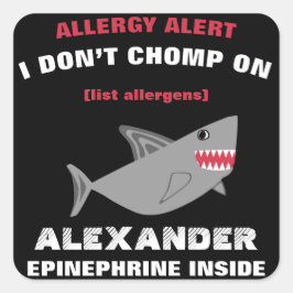 Mehrfachnährwert-Allergie-Warnschärfer Quadratischer Aufkleber