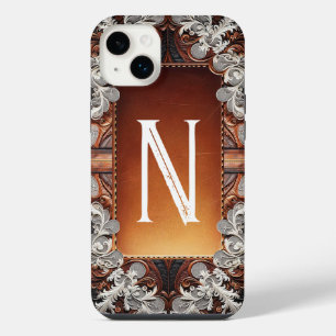 Mehrfarbbiges Leder & Elegante Spitze Rustikal iPhone 14 Plus Hülle