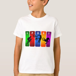 Mehrfarben-BMX Emblem T-Shirt
