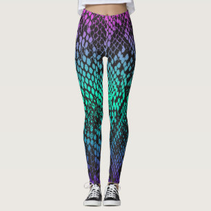 Mehrfarben verblassen Snakeskin Leggings