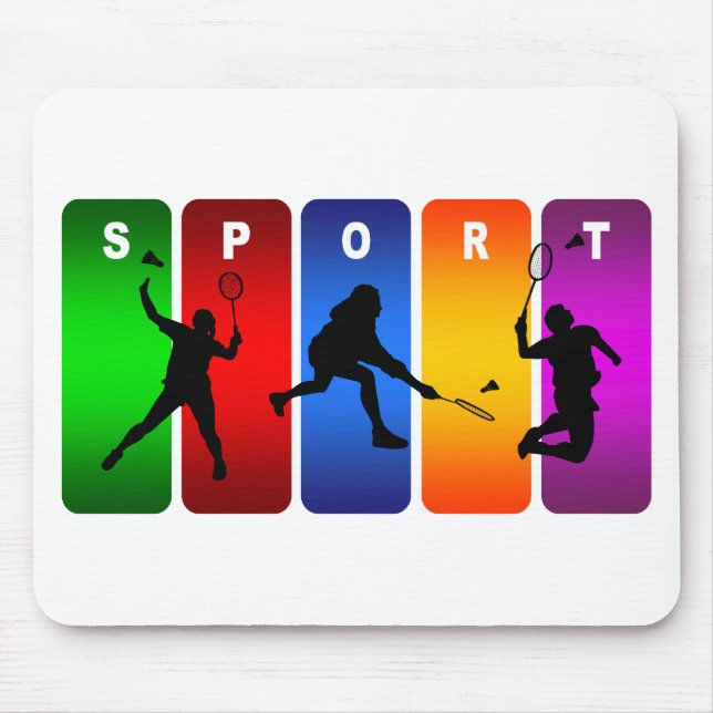 Mehrfarbenbadminton-Emblem Mousepad (Vorne)