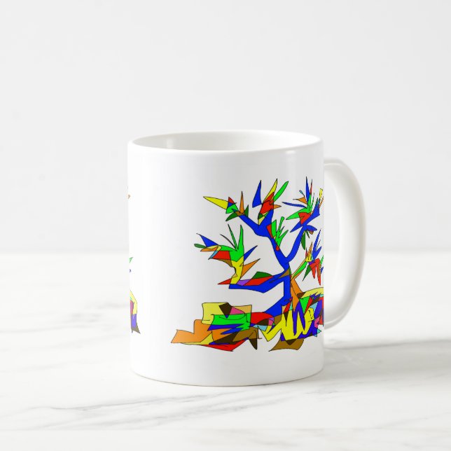 Mehrfarbenbaum Kaffeetasse (VorderseiteRechts)