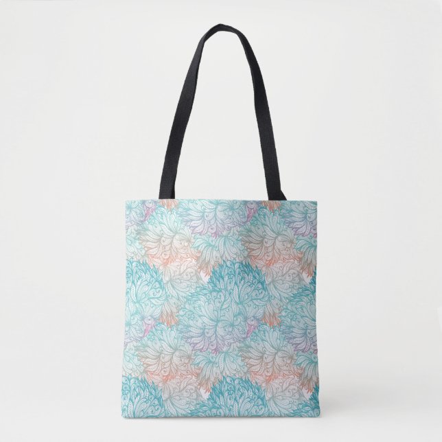 Mehrfarbenblumengekritzel-Muster Tasche (Vorderseite)