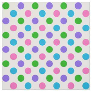 Mehrfarbenc$polka-punkte   rosa lila grün-blaues stoff