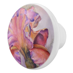 MEHRFARBENE PINK IRIS KERAMIK KNOB KERAMIKKNAUF