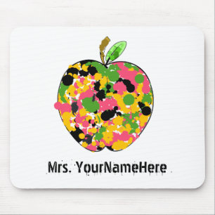 Mehrfarbenfarben-Spritzer-Apple-Lehrer Mousepad