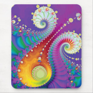 Mehrfarbenfrühlings-Spirale-Fraktal Mousepad