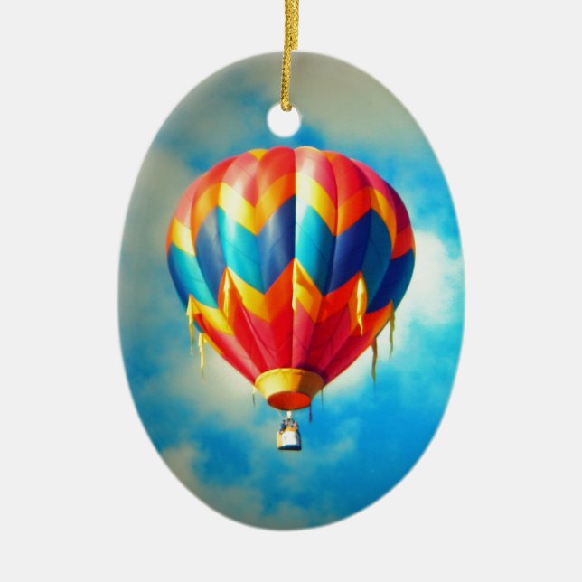 Mehrfarbenheißluft-Ballon Keramik Ornament (Vorne)