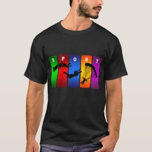 Mehrfarbenmit fallschirm abspringenemblem T-Shirt