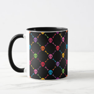Mehrfarbenmuster mit den Schädeln Tasse