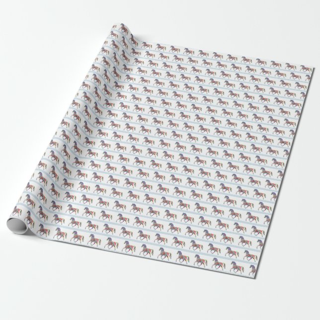 Mehrfarbenpferdegeschenk-Verpackungs-Packpapier Geschenkpapier (Ungerollt)