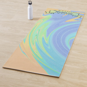 Mehrfarbentext-Fahne des farben-Strudel- beide Yogamatte