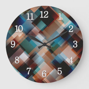 mehrfarbig geometrisch große wanduhr