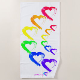Mehrfarbig Hearts Beach Handtuch