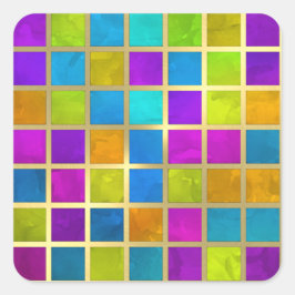 Mehrfarbig Jewel Mosaik Quadratischer Aufkleber