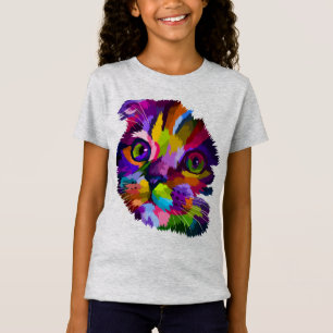 Mehrfarbig Kitten Pop Art T-Shirt