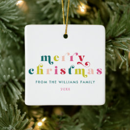 Mehrfarbig Moderne frohe Weihnachten Keramikornament