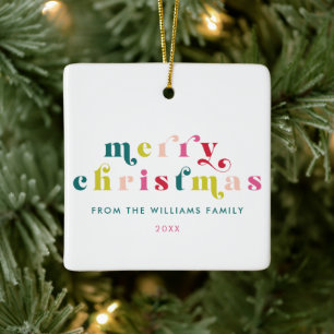 Mehrfarbig Moderne frohe Weihnachten Keramikornament