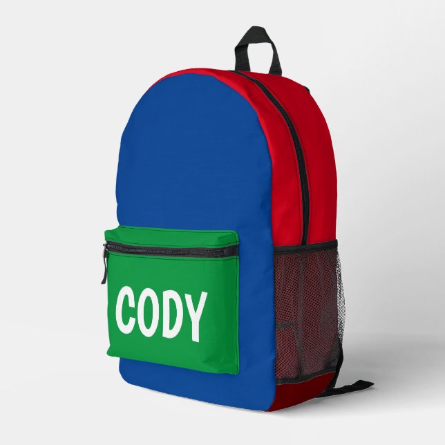 mehrfarbig Personalisiert Bedruckter Rucksack (Rückseitige Ecke Rechts)