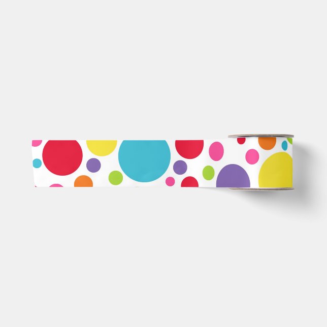 Mehrfarbig Polka Dot Ribbon Satinband (Vorderseite)