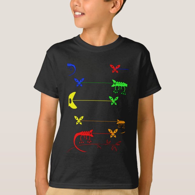 mehrfarbig, Rainbow Chameleon T - Shirt (Vorderseite)