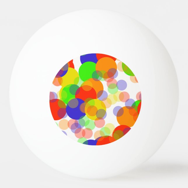 Mehrfarbig Rainbow Polka Dot Bubbles Tischtennisball (Vorderseite)