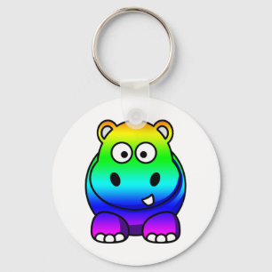 Mehrfarbig, Regenbogen Hippo Schlüsselanhänger
