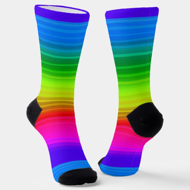 mehrfarbig, Regenbogen Socken (Gewinkelt)