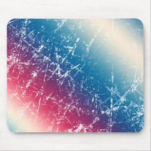 Mehrfarbig Rot Blau Zerkratzte Marmoroptik Abgenut Mousepad