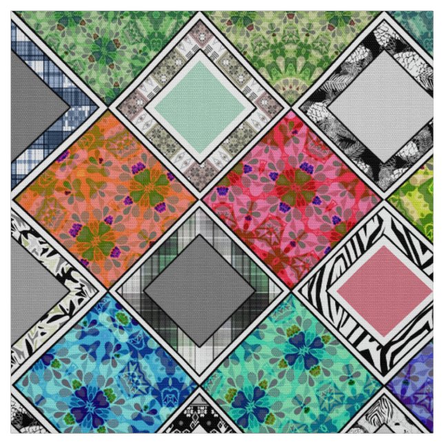 Mehrfarbig, rustikal, Patchwork, Flicken Stoff (Muster)