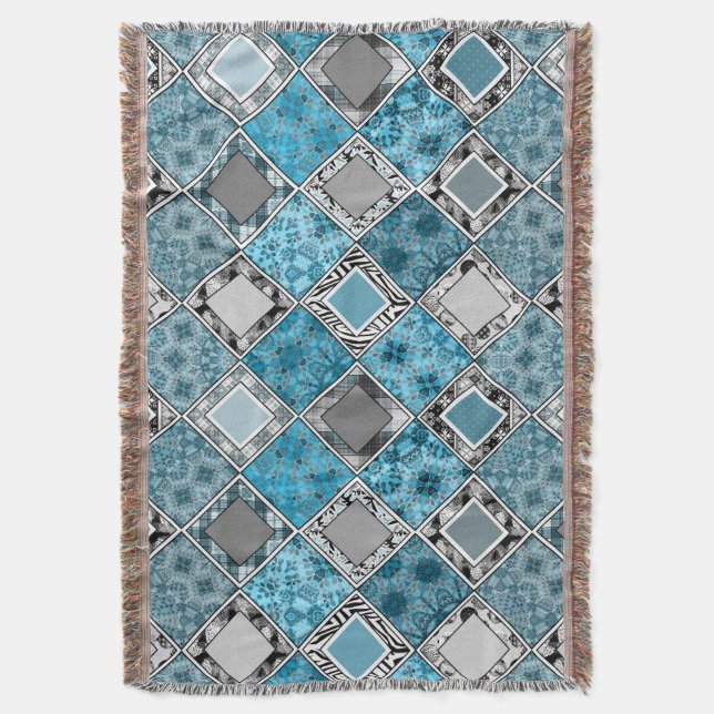 mehrfarbig , rustikal , Patchwork , Patchwork , Pa Decke (Vorderseite Vertikal)