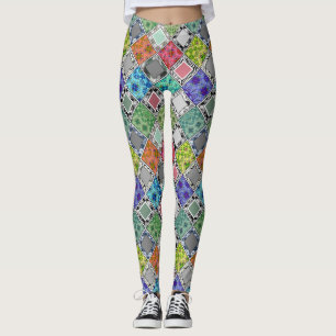 mehrfarbig , rustikal , Patchwork , Patchwork , Pa Leggings