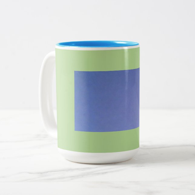 Mehrfarbig Sky Blue Business Card Zweifarbige Tasse (Vorderseite Links)
