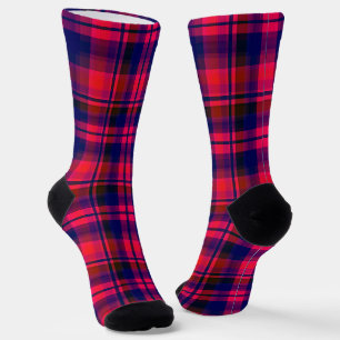 mehrfarbig und blau mit karierten Mustern Socken
