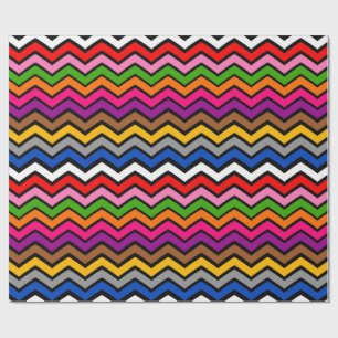 Mehrfarbig Zigzag Zickzack Black Design Geschenkpapier