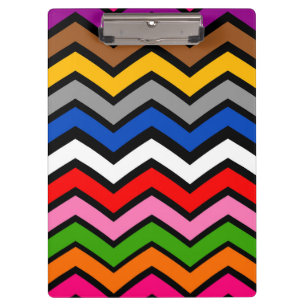 Mehrfarbig Zigzag Zickzack Black Design Klemmbrett