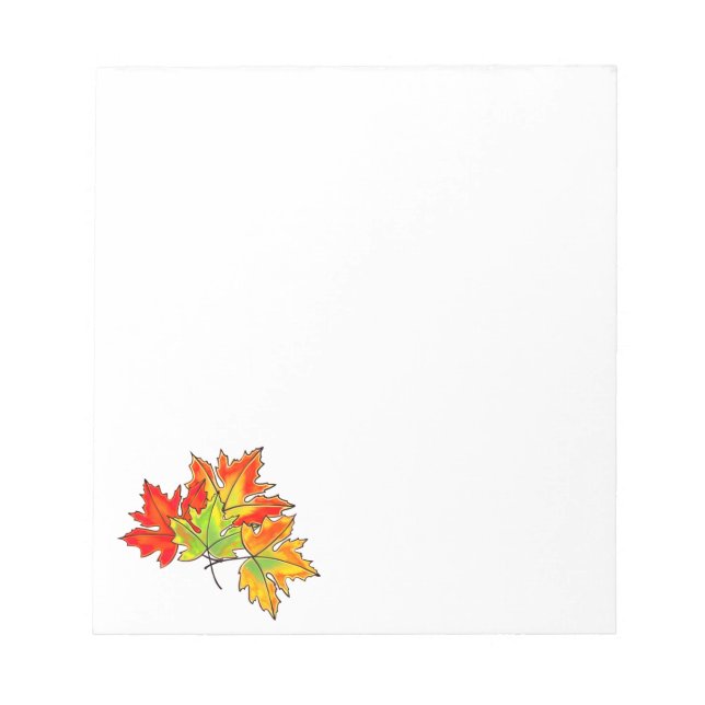 mehrfarbige Ahorn-Blätter, Herbstblattmuster Notizblock (Vorderseite)