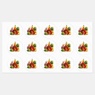 Mehrfarbige Anagry Birds Etiketten