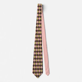 Mehrfarbige Argyle-Krawatte – Grün Pink Braun Diam Krawatte
