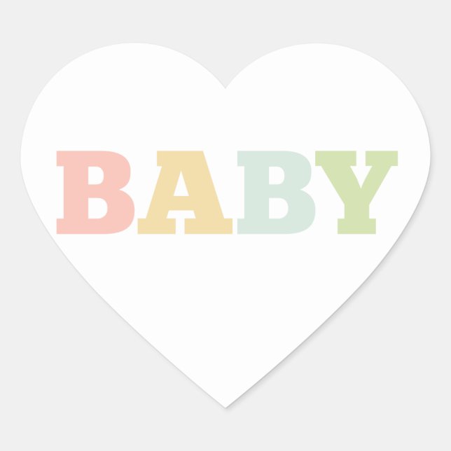 mehrfarbige Babyaufkleber, Herz Herz-Aufkleber (Vorderseite)