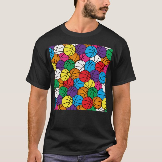 Mehrfarbige Basketball - Basketball T-Shirt (Vorderseite)