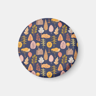 Mehrfarbige Bäume: Mittherbst Vintage Magnet