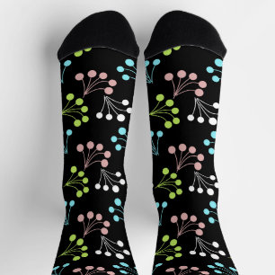 Mehrfarbige Beeren, einfaches Muster Retro-60 Socken