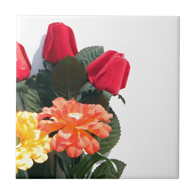 mehrfarbige Blume Fliese (Vorderseite)