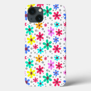 Mehrfarbige Blume mit Retro-Hintergrund summ Case-Mate iPhone Hülle