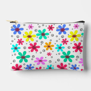 Mehrfarbige Blume mit Retro-Hintergrund summ Zubehörtasche