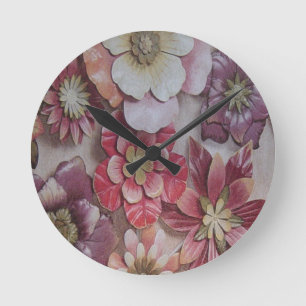 MEHRFARBIGE BLUME RUNDE WANDUHR